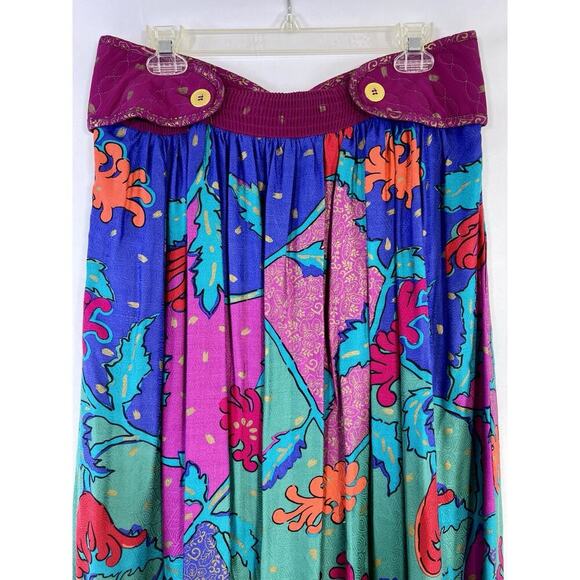 JEANNE MARC Maxi Skirt Vintage Purple Pink Teal Abstract size 12/14 Medium USA - Picture 4 of 16
